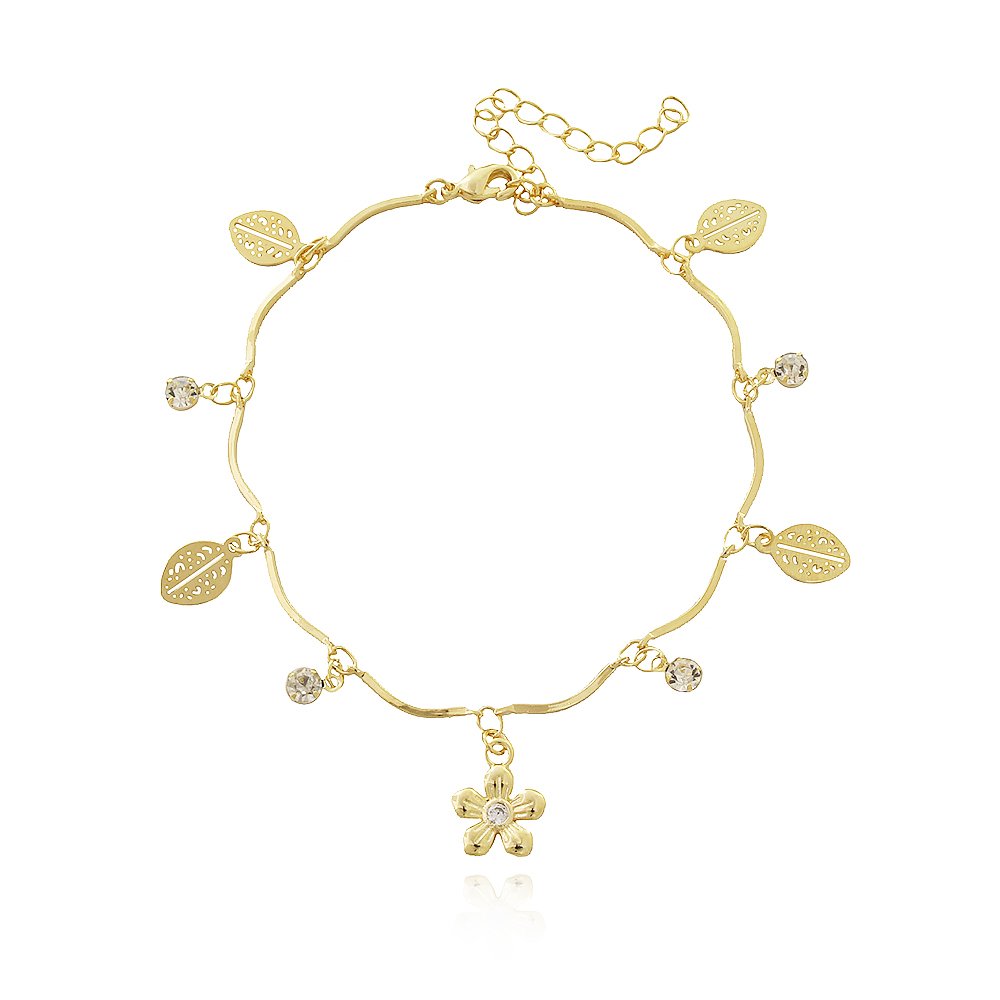 Pst-2532-Fo Pulseira De Folhas E Zircônias