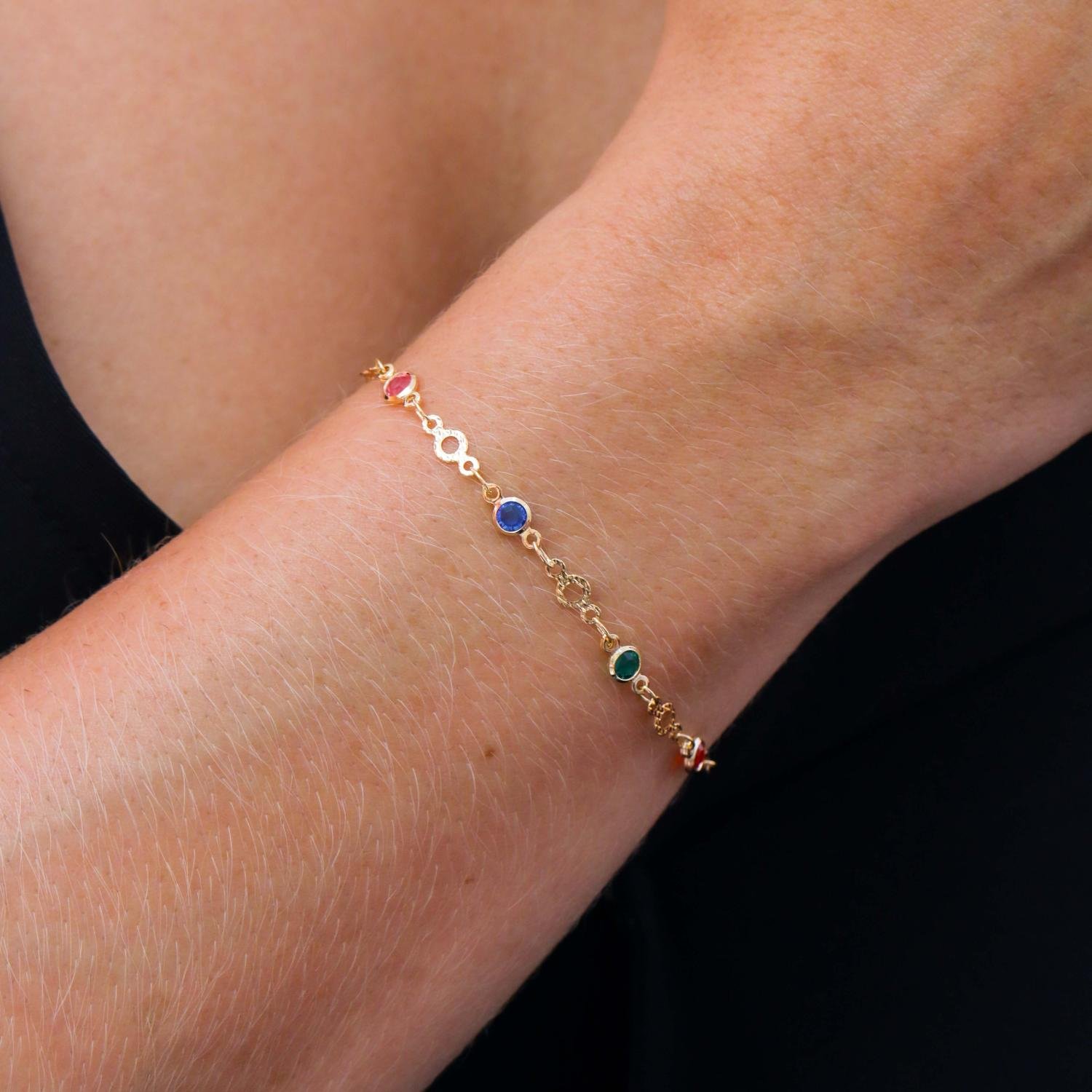 Pst-2537-Fo Pulseira Cravejada De Zircônias Colorida.