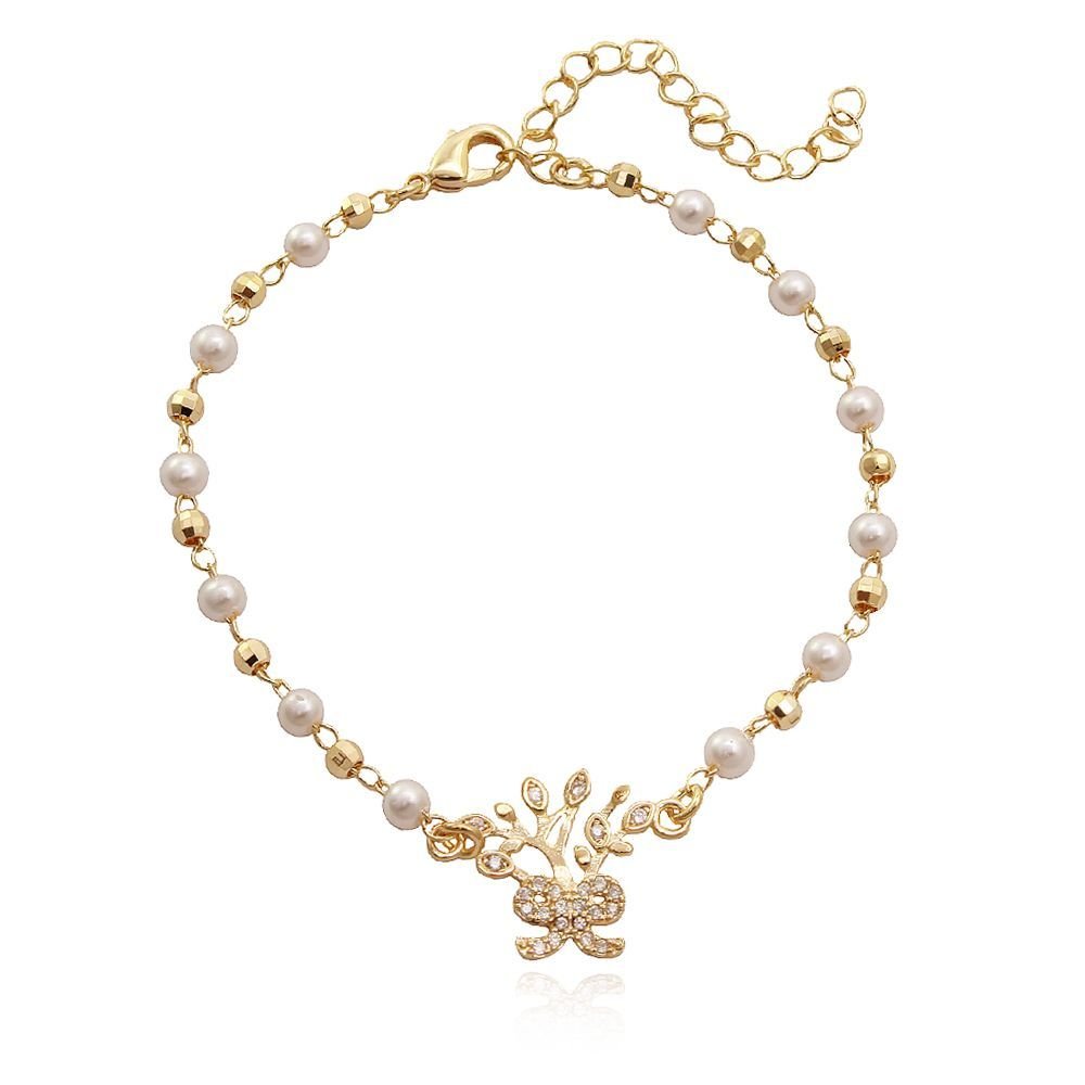 Pst-2571-Fo Pulseira Árvore Com Laço Cravejado