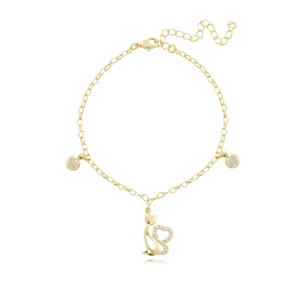 Pst-2624-Fo Pulseira Gatinho E Ponto De Luz
