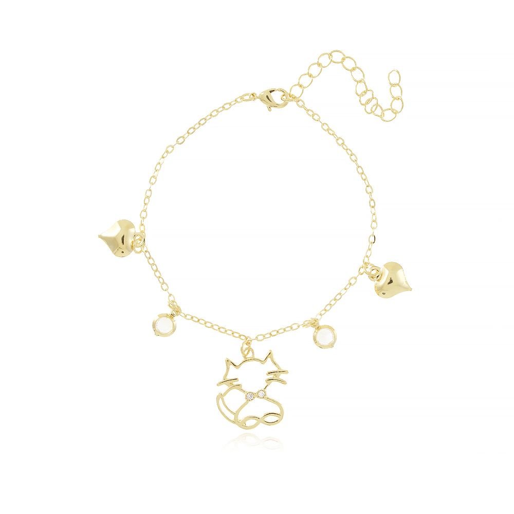Pst-2625-Fo Pulseira Gatinho E Pedras
