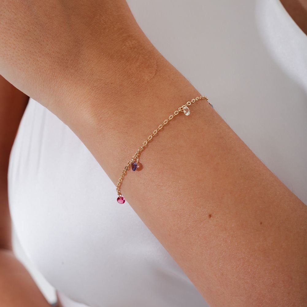 Pst-2631-Fo Pulseira De Pedras Cristal