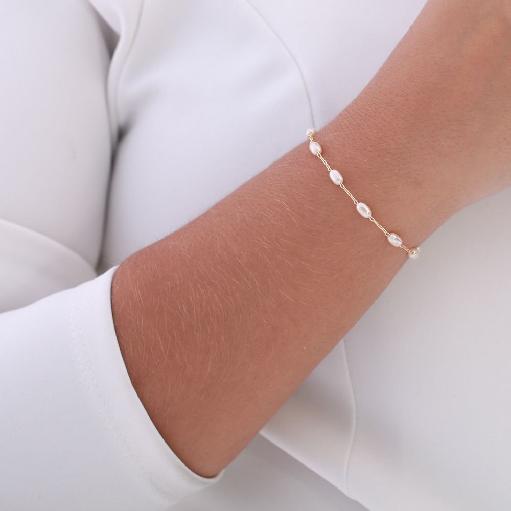 Pst-2633-Fo Pulseira De Pérolas