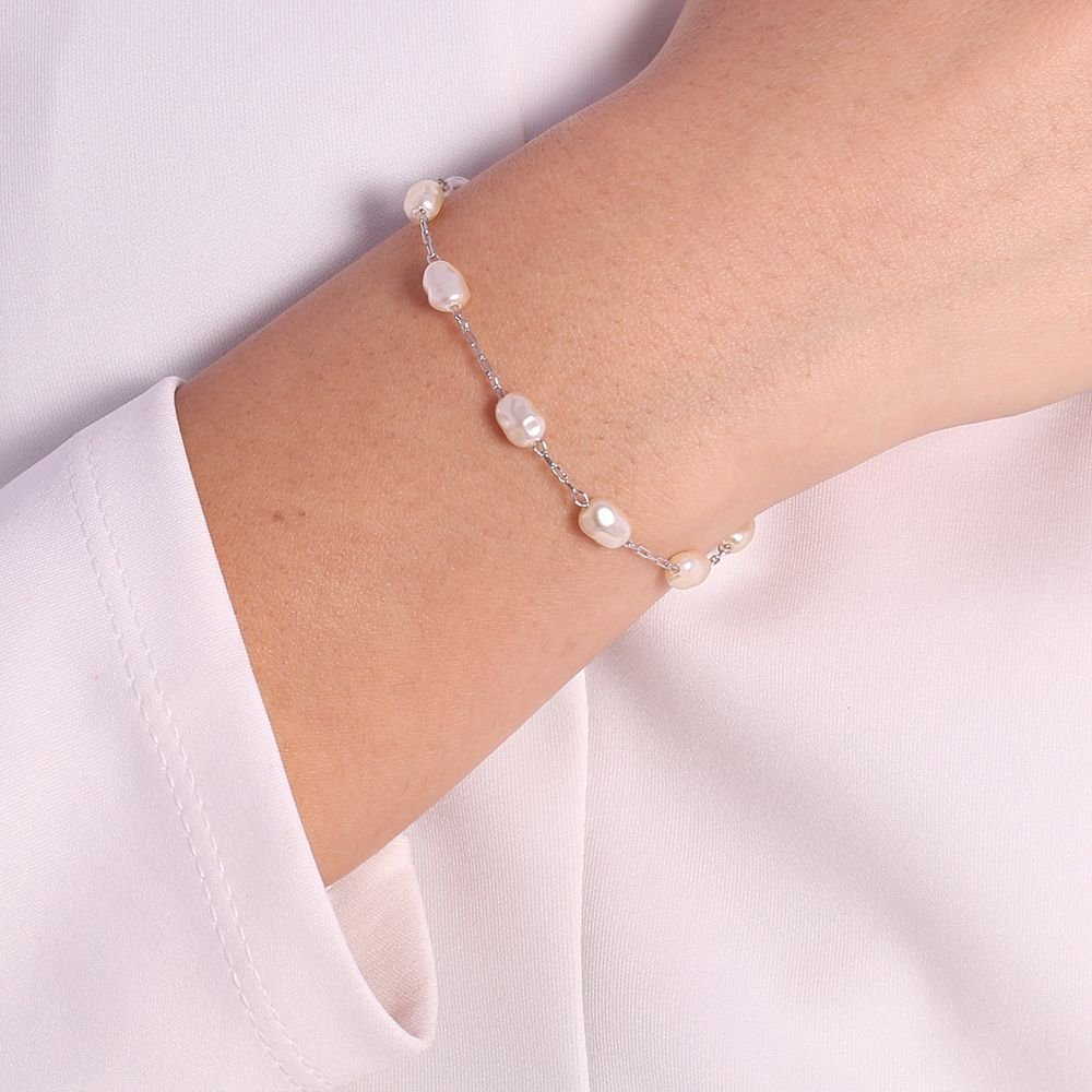 Pst-2634-Pl Pulseira De Pérolas