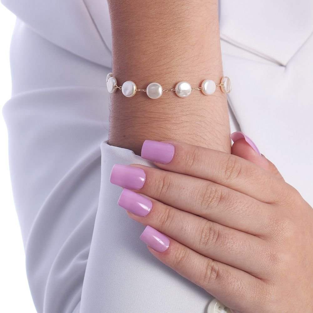 Pst-2635-Fo Pulseira De Pérolas Amassadas