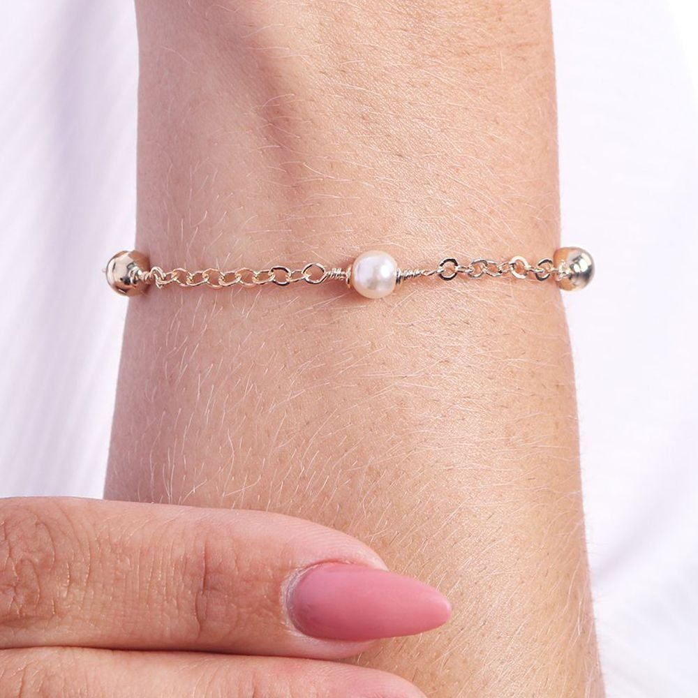 Pst-2639-Fo Pulseira De Pérolas E Bolinhas