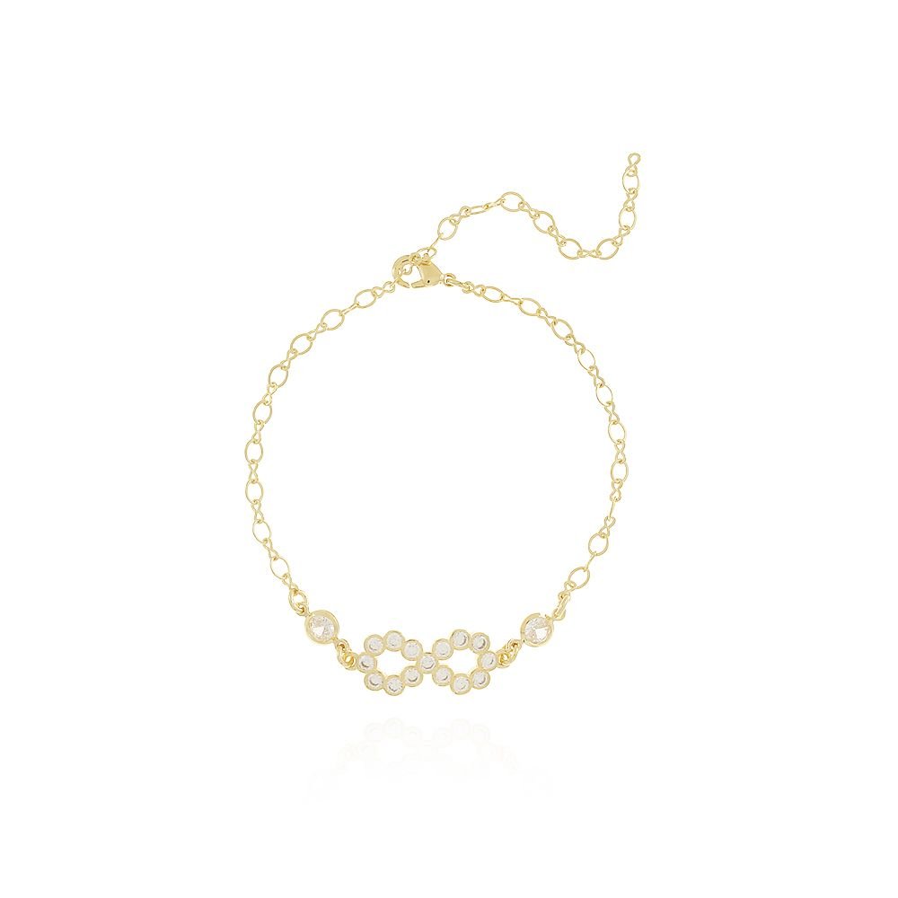 Pst-2652-Fo Pulseira Símbolo Do Infinito Cravejado Cristal