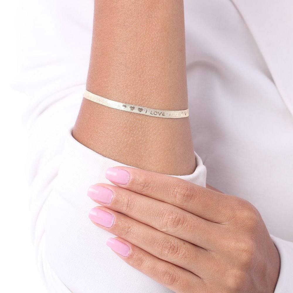 Pst-2670-Fo Pulseira Fita I Love You 4.7mm