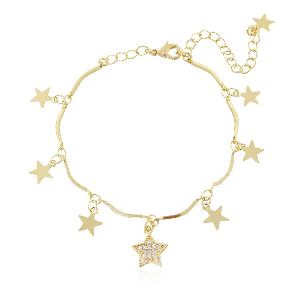 Pst-2679-Fo Pulseira De Estrelas Cravejada Cristal