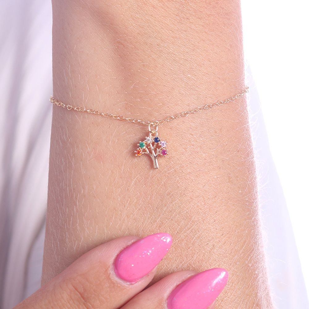 Pst-2680-Fo Pulseira Árvore Com Zircônias Cristal
