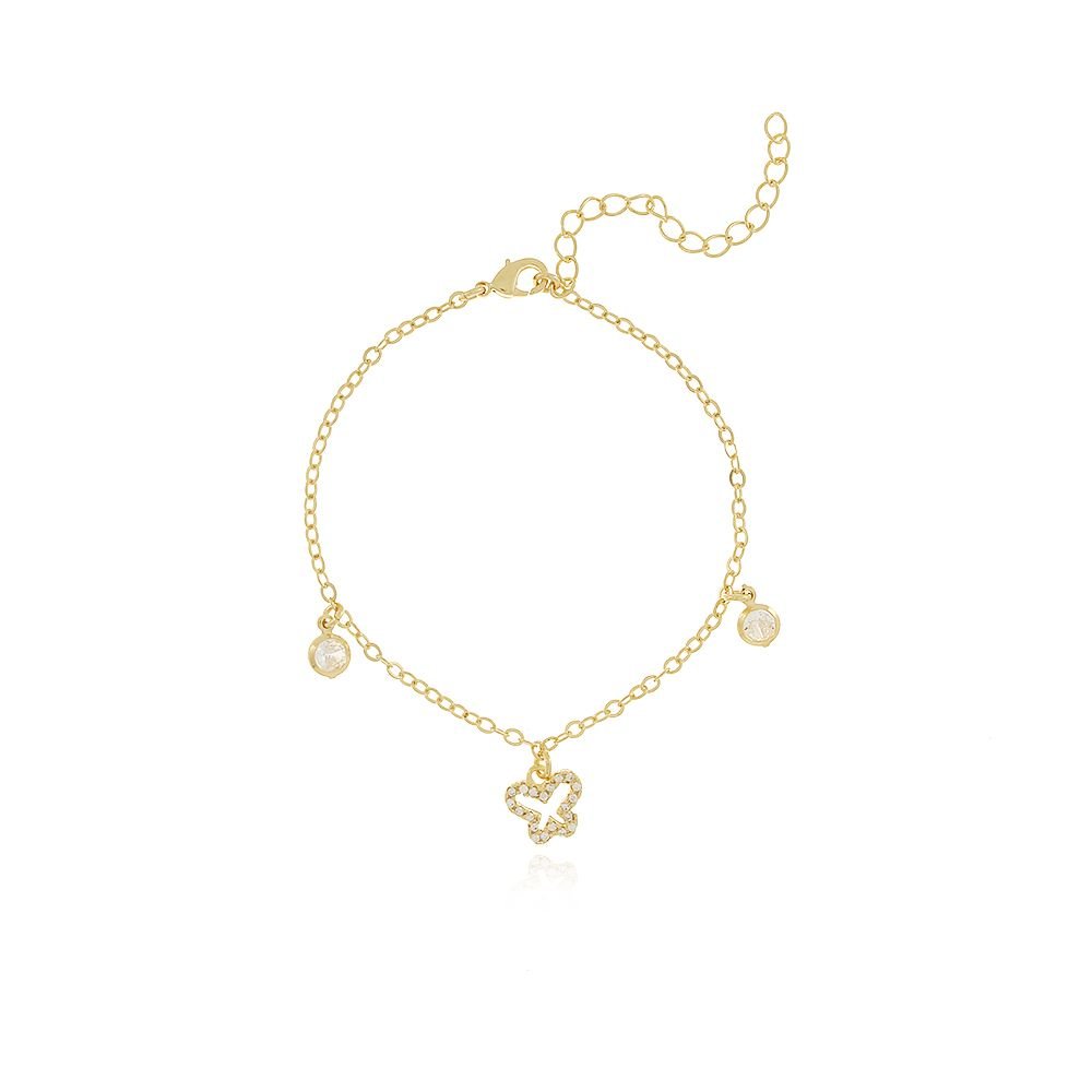 Pst-2682-Fo Pulseira De Borboleta Cravejada E Zircônias