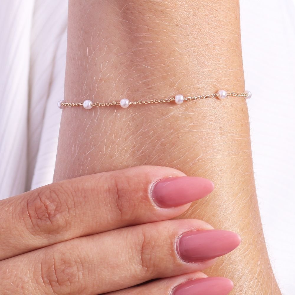 Pst-2714-Fo Pulseira De Mini Pérolas