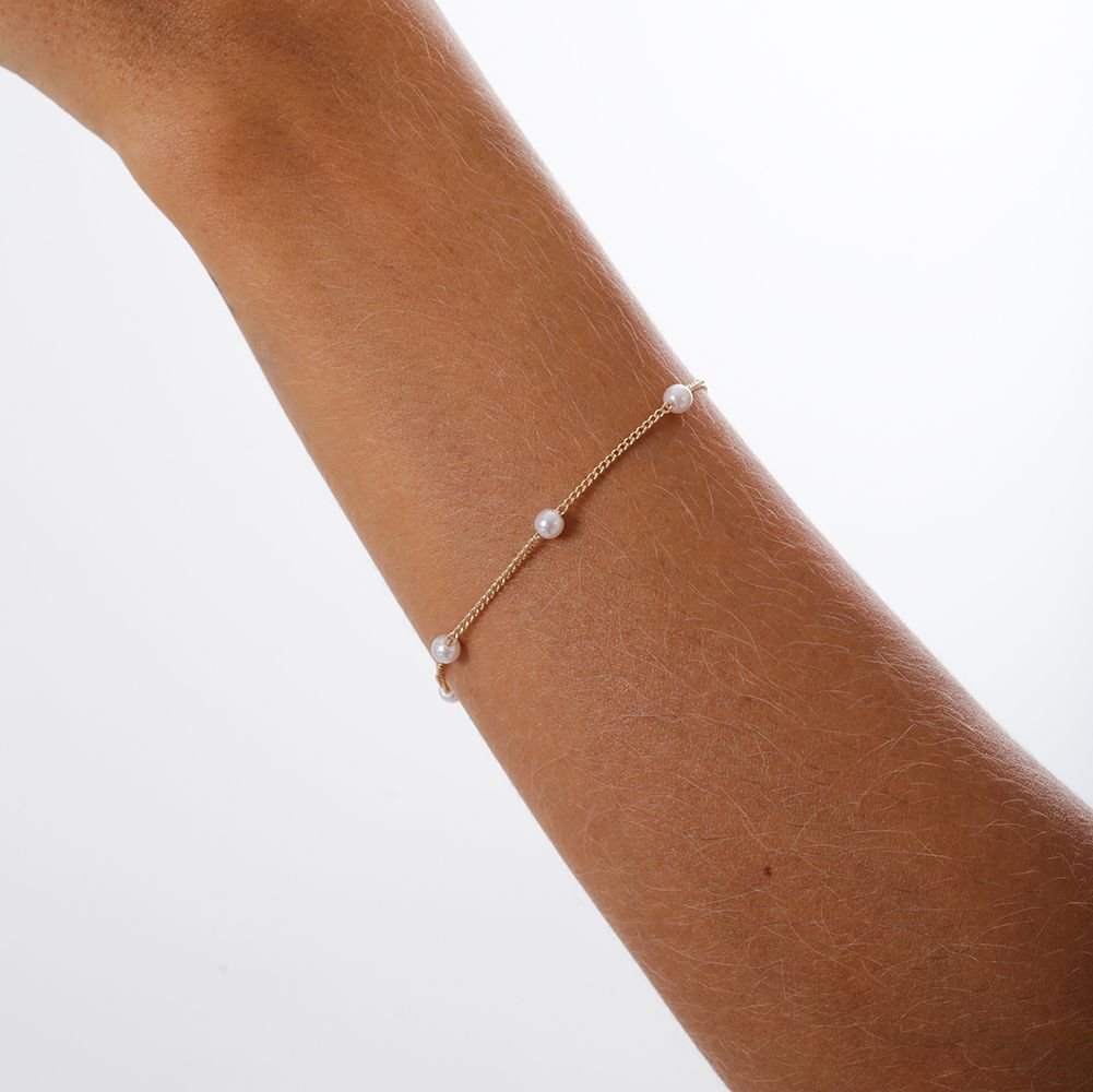 Pst-2715-Fo Pulseira De Mini Pérolas