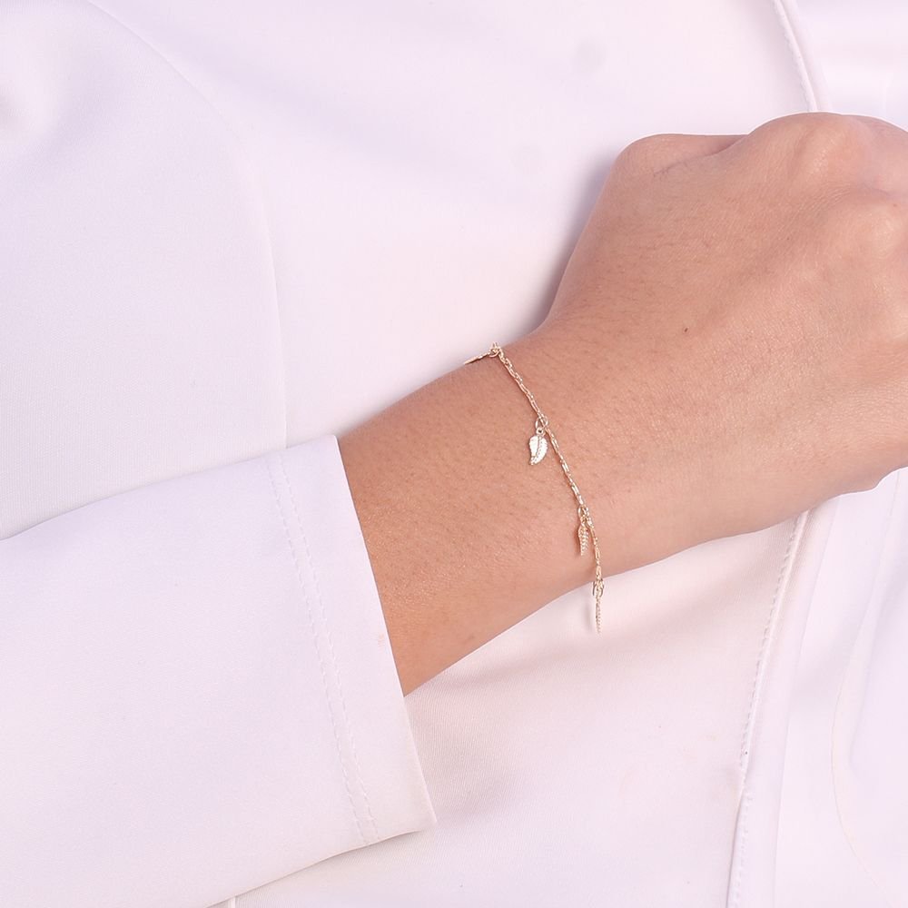 Pst-2721-Fo Pulseiras De Mini Folhas