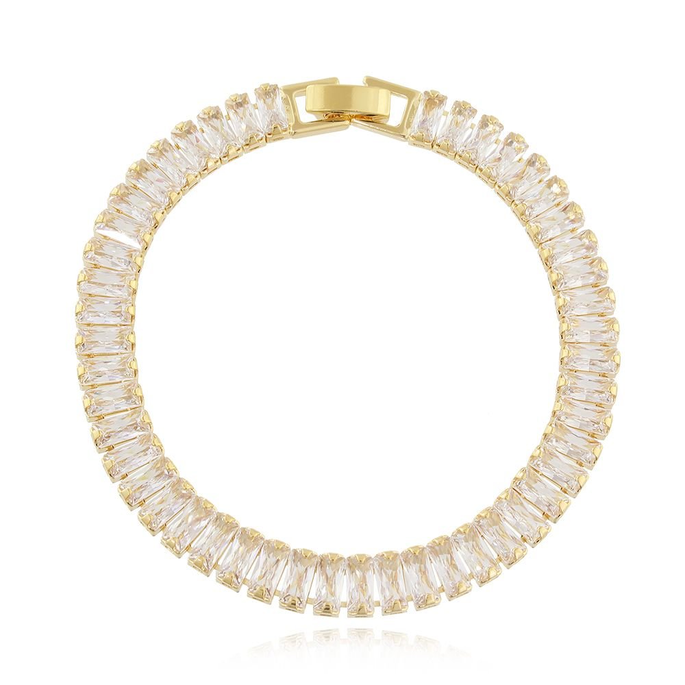 Pst-2735-Fo Pulseira Baguete Cristal