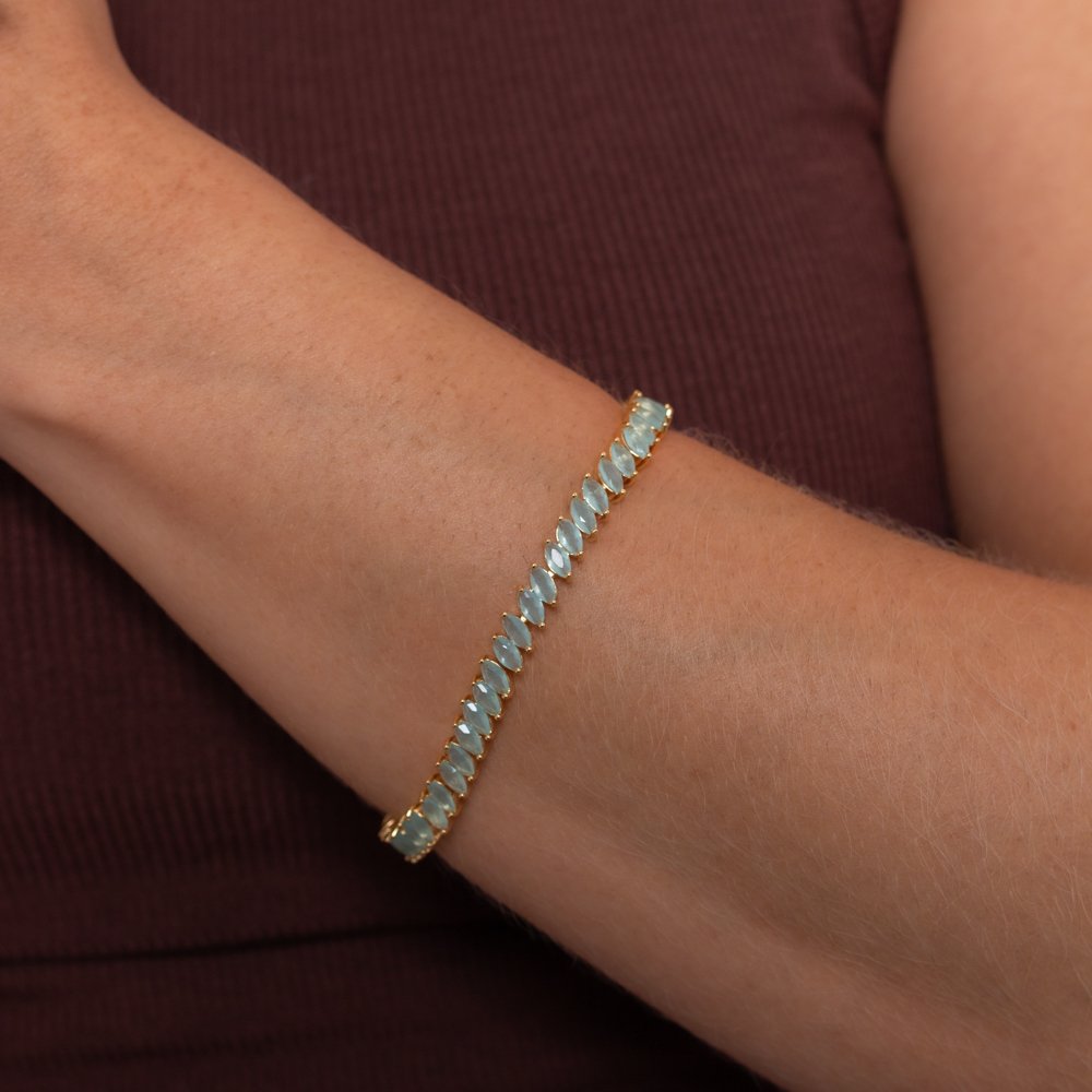 Pst-2745-Fo Pulseira Navete Azul