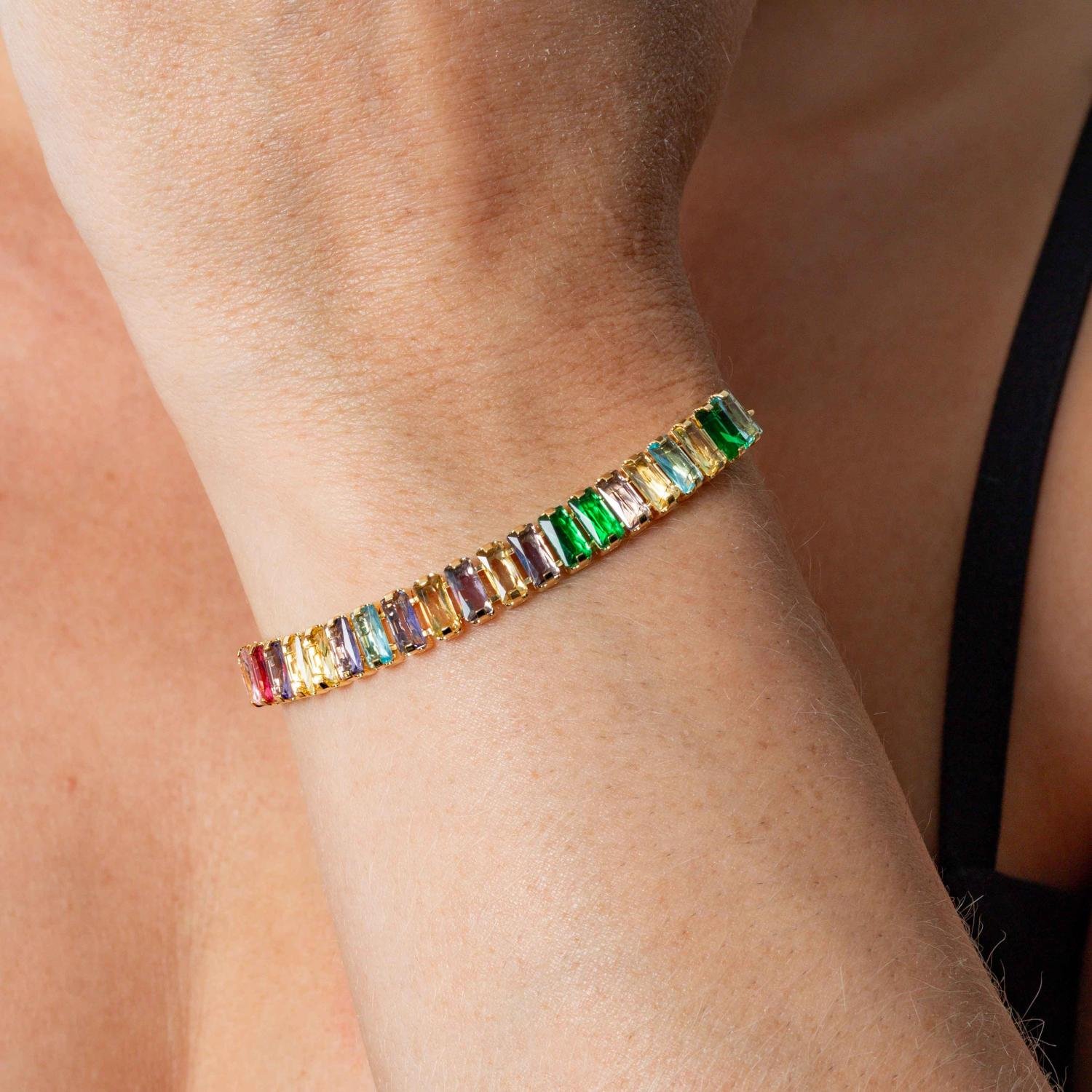 Pst-2753-Fo Pulseira Baguete Colorido (3x6)