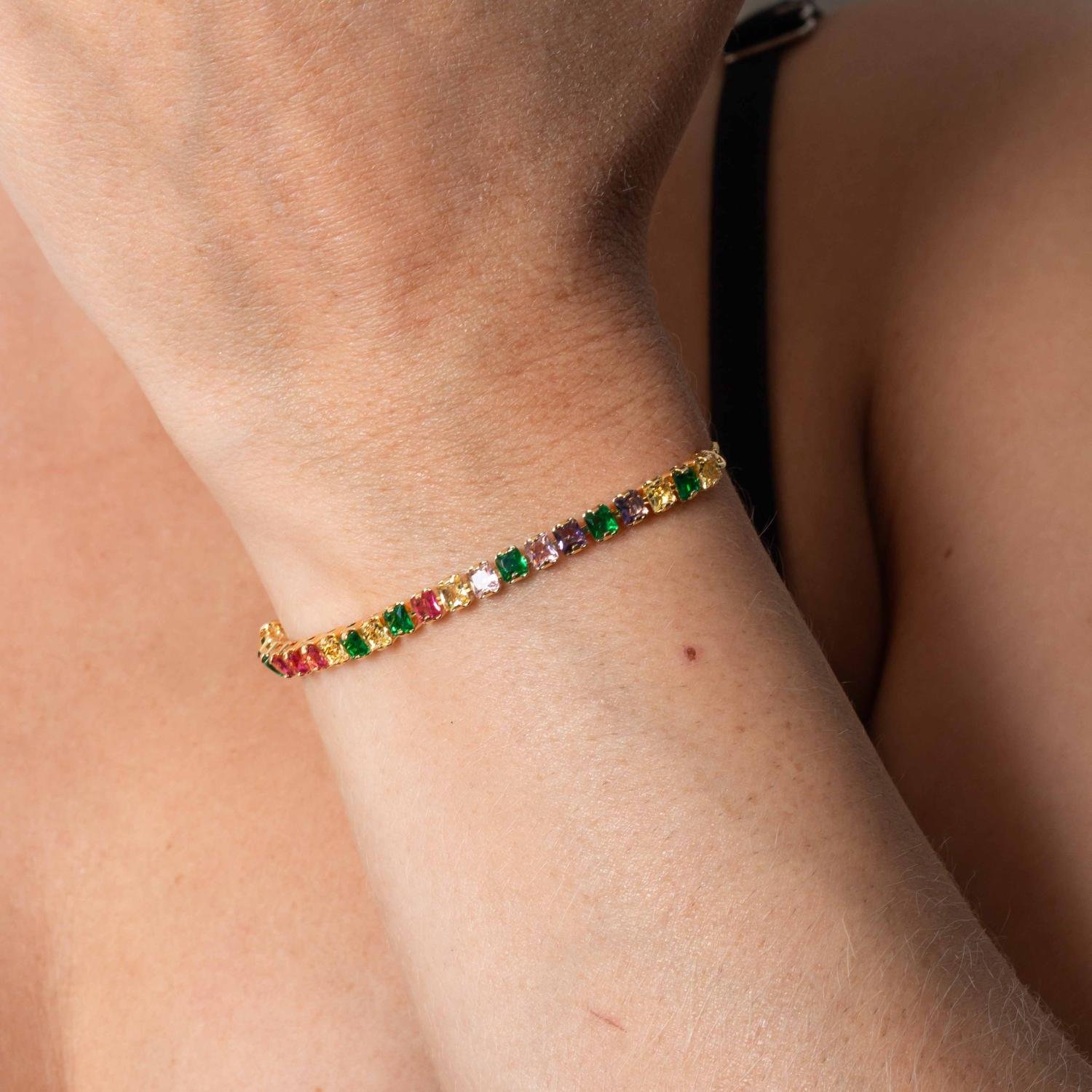 Pst-2754-Fo Pulseira De Riviera Cristal Ajustável (4mm)