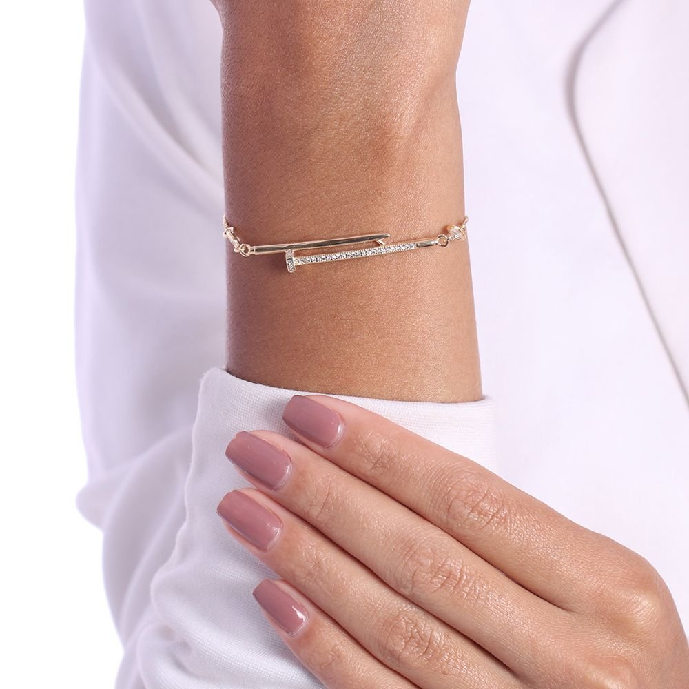 Pst-2768-Fo Pulseira Prego Cravejado Cristal