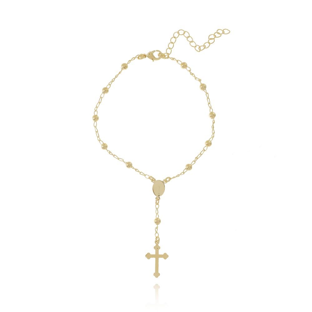 Pst-2769-Fo Pulseira Terço De Bolinhas Nossa Senhoras Das Graças