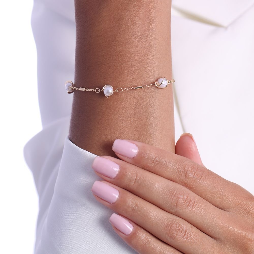 Pst-2810-Fo Pulseira Pérolas Detalhadas