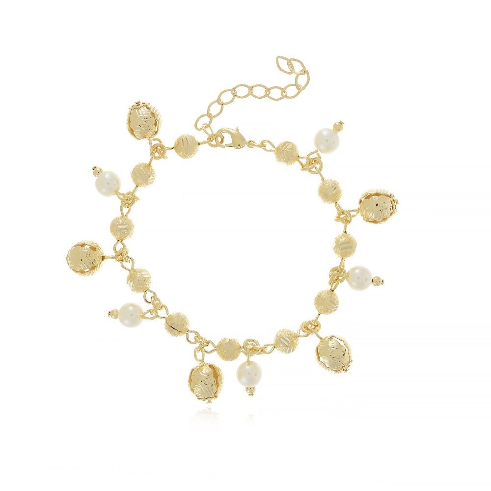 Pst-2814-Fo Pulseira De Pérolas E Bolinhas Detalhadas