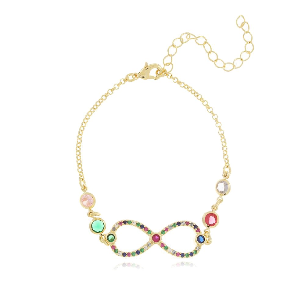 Pst-2824-Fo Pulseira Símbolo Do Infinito Cravejado Cristal