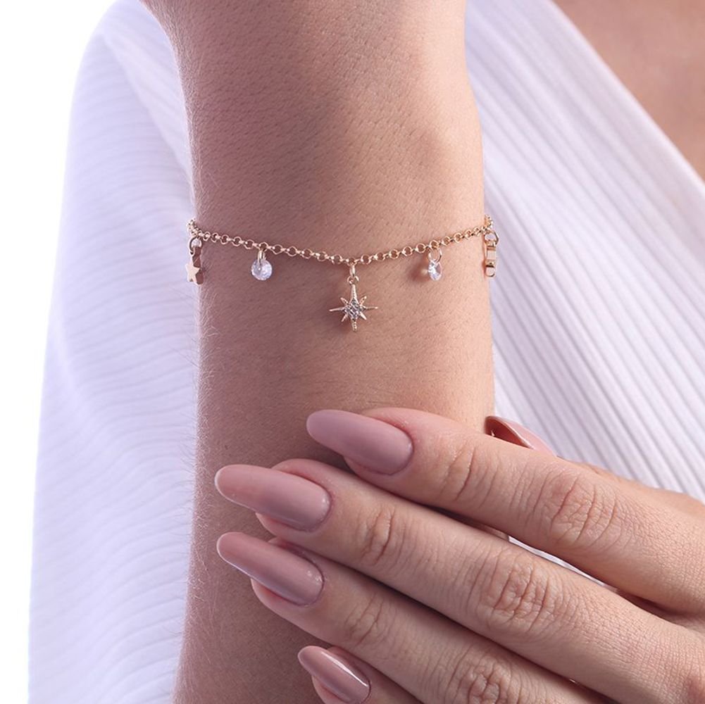 Pst-2840-Fo Pulseira De Estrelas E Zircônias Cristais.