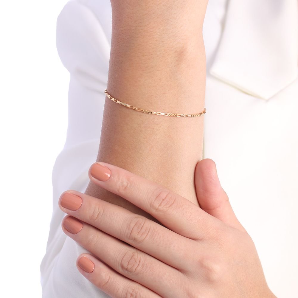 Pst-2847-Fo Pulseira Mini Elos Quadrados