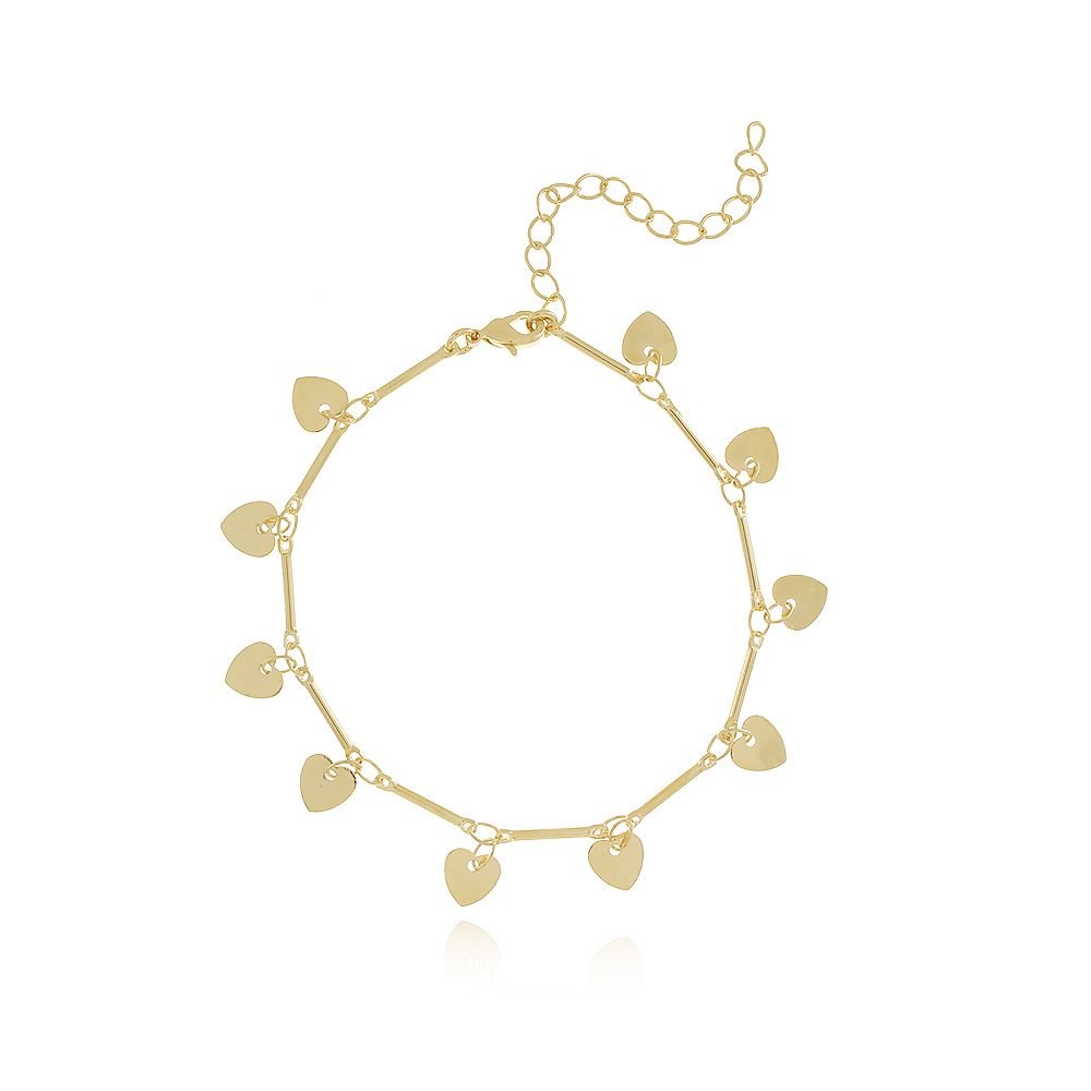 Pst-2848-Fo Pulseira De Corações Lisos