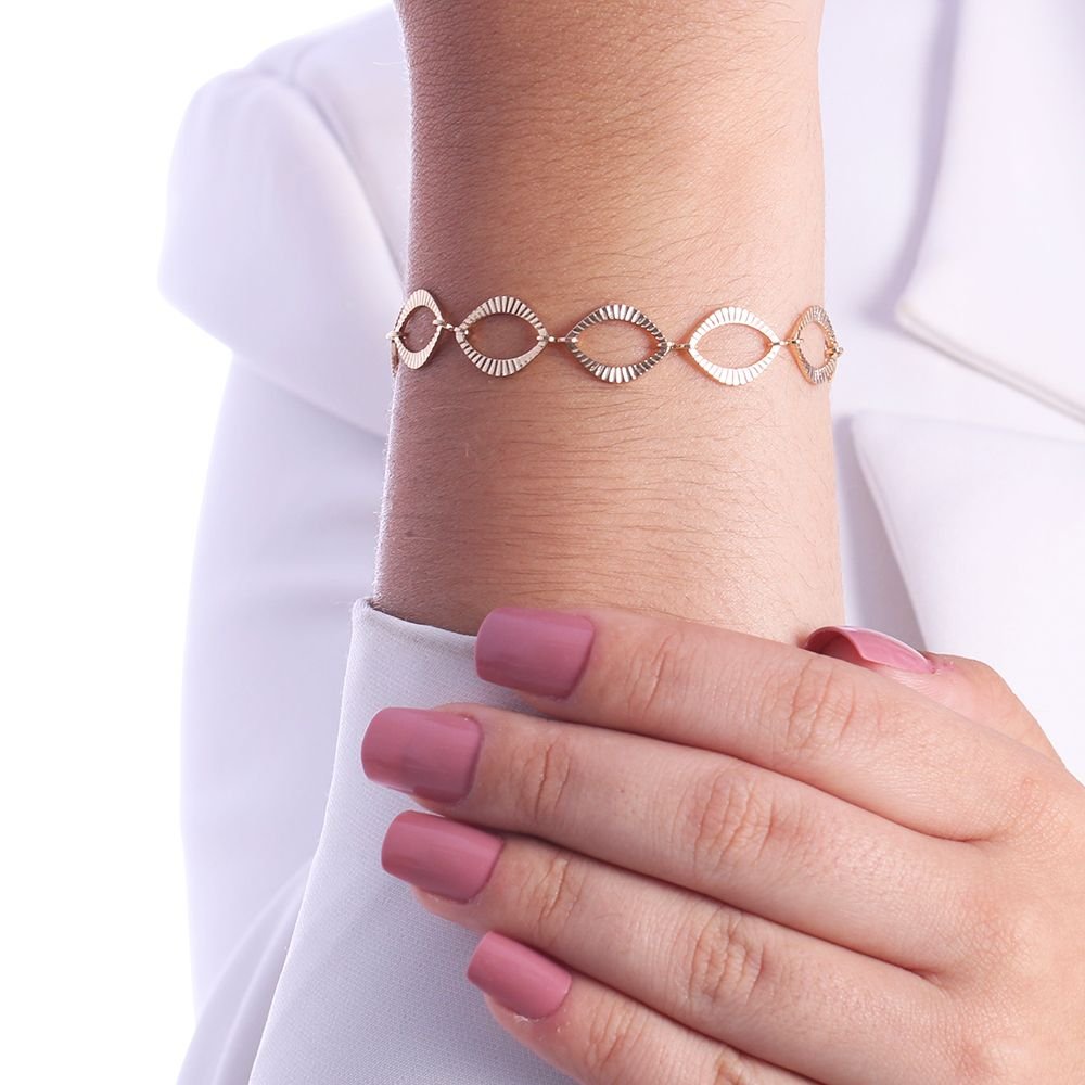 Pst-2855-Fo Pulseira De Círculos Detalhados