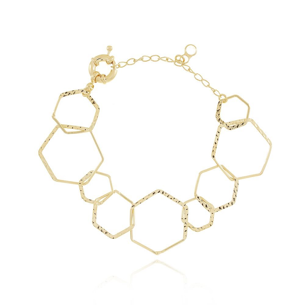 Pst-2856-Fo Pulseira De Elos Geométricos