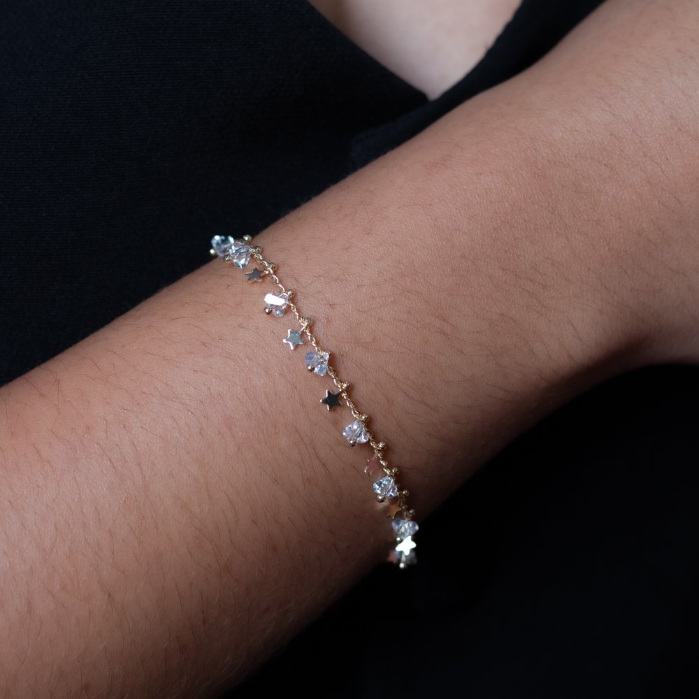 Pst-2865-Fo Pulseira De Estrelas E Zircônias Cristais.