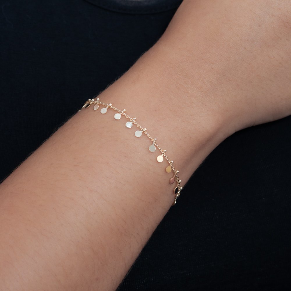Pst-2867-Fo Pulseira De Bolinhas Plana