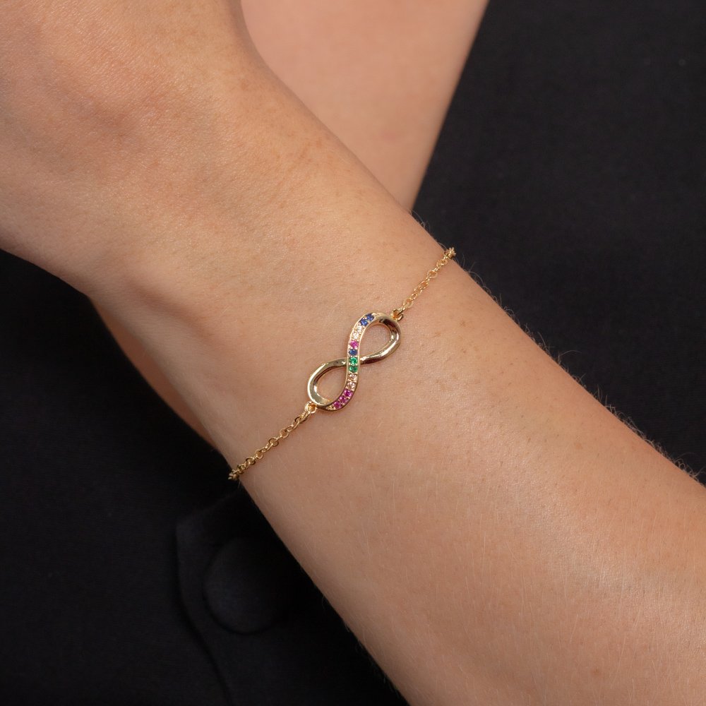 Pst-2889-Fo Pulseira De Símbolo Do Infinito Cravejado