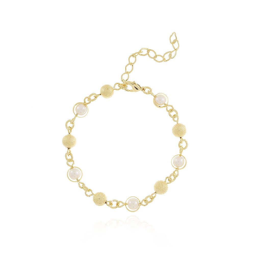 Pst-2898-Fo Pulseira De Pérolas E Bolinhas