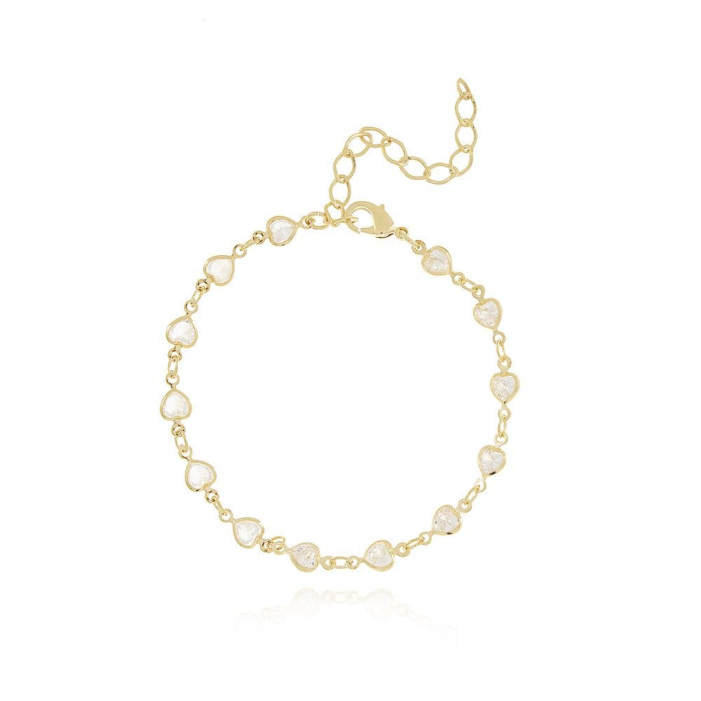 Pst-2907-Fo Pulseira Com Corações De Zircônia