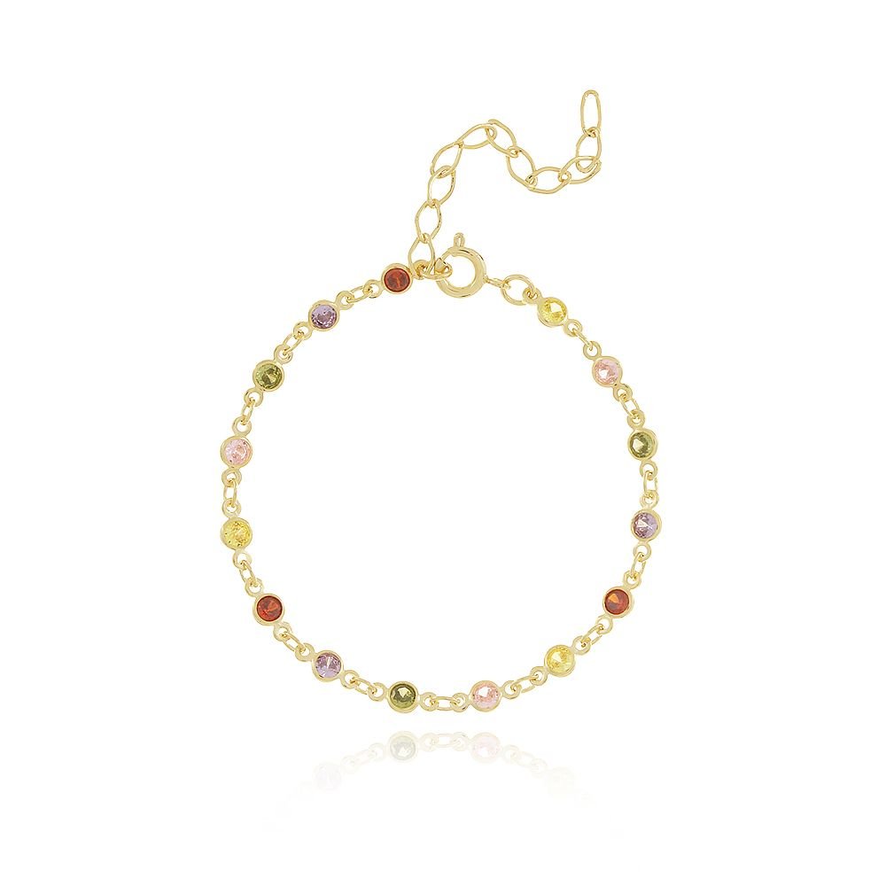 Pst-2909-Fo Pulseira De Zircônias Coloridas