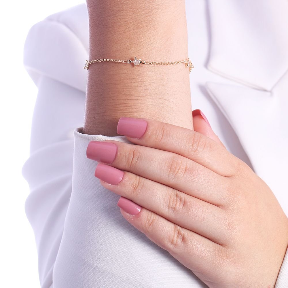 Pst-2916-Fo Pulseira De Estrelinhas De Zircônia