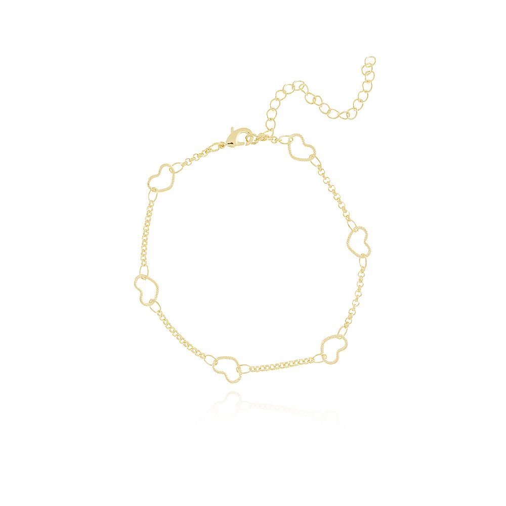Pst-2929-Fo Pulseira De Corações Vazados