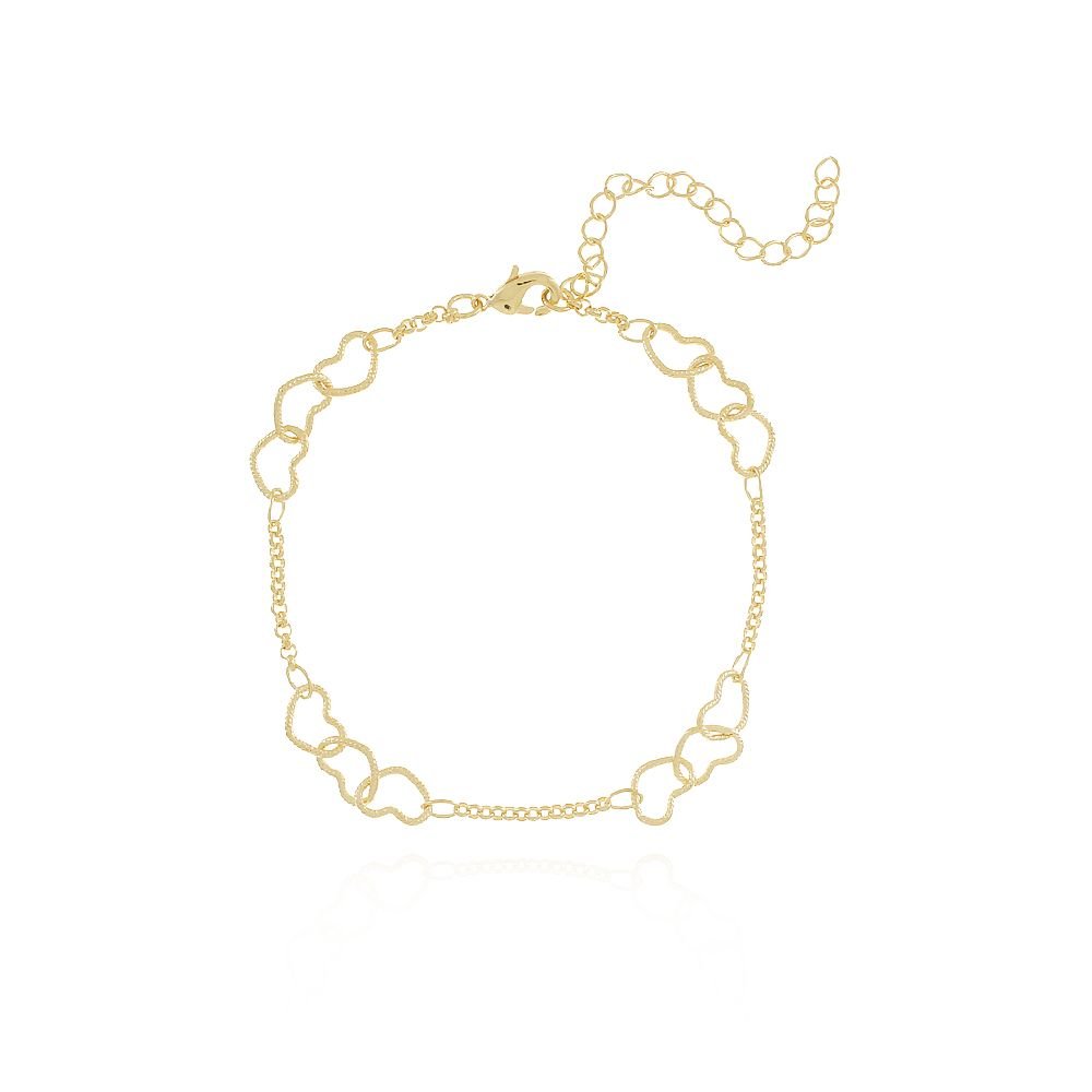 Pst-2930-Fo Pulseira De Corações Vazados