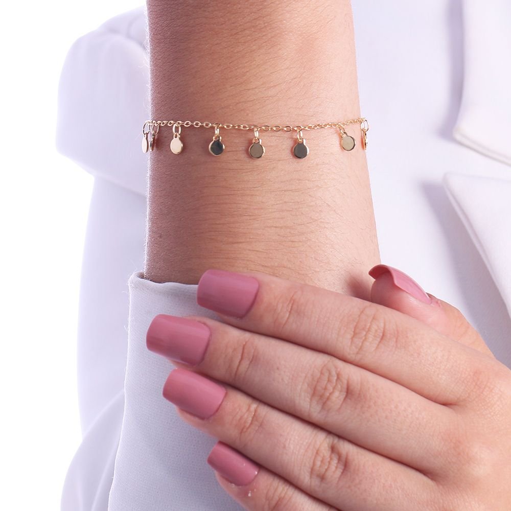 Pst-2933-Fo Pulseira De Mini Medalhinhas Lisas