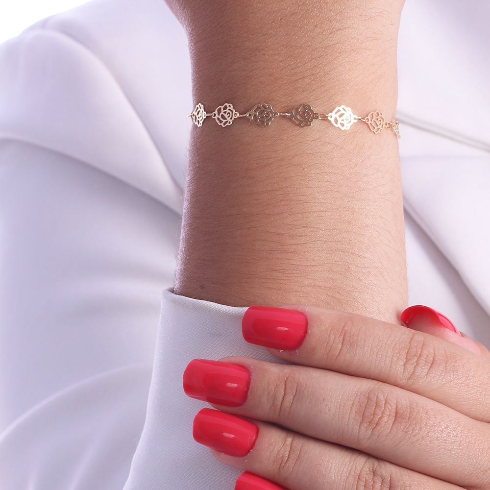 Pst-2934-Fo Pulseira De Flores Vazadas