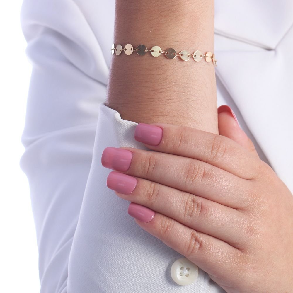 Pst-2938-Fo Pulseira De Medalhinhas Lisas