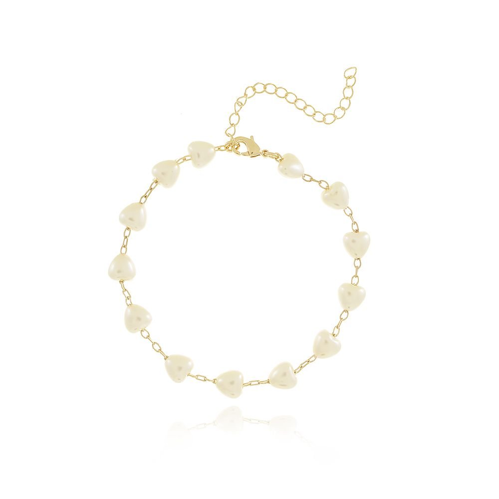 Pst-2939-Fo Pulseira De Pérolas De Corações
