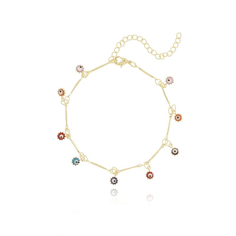 Pst-2942-Fo Pulseira De Olhos Gregos Coloridos