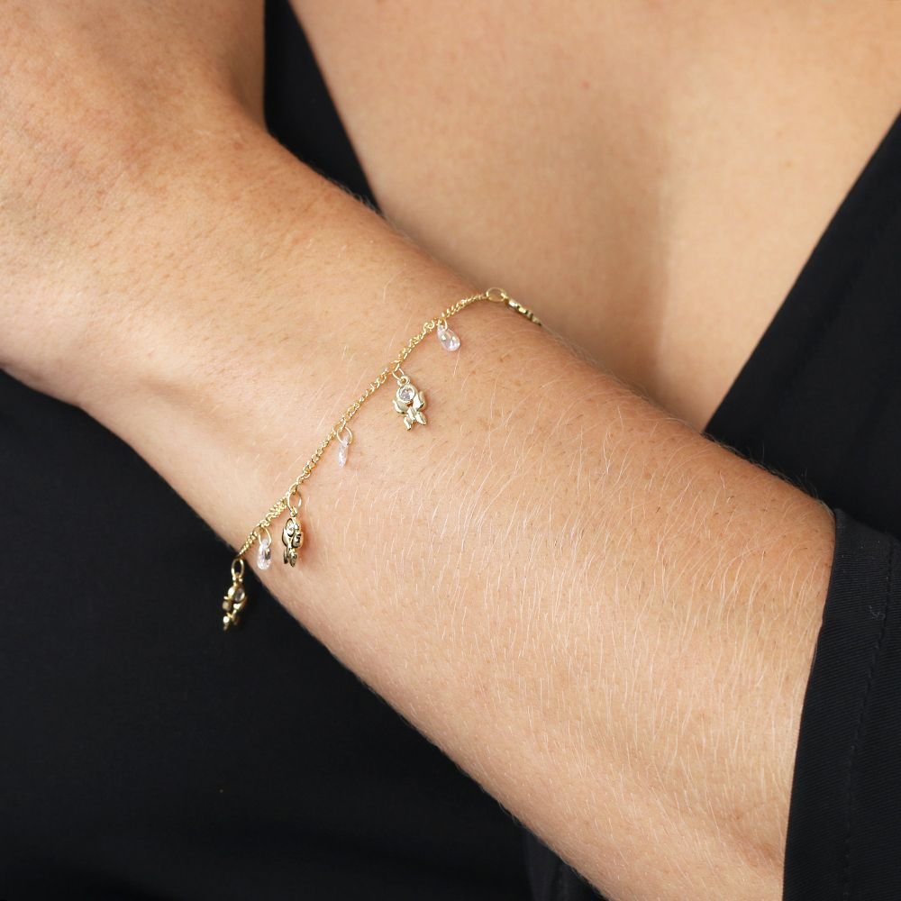 Pst-2973-Fo Pulseira De Borboletas E Zircônias. Pst-2973-Fo Pulseira De Borboletas E Zircônias.