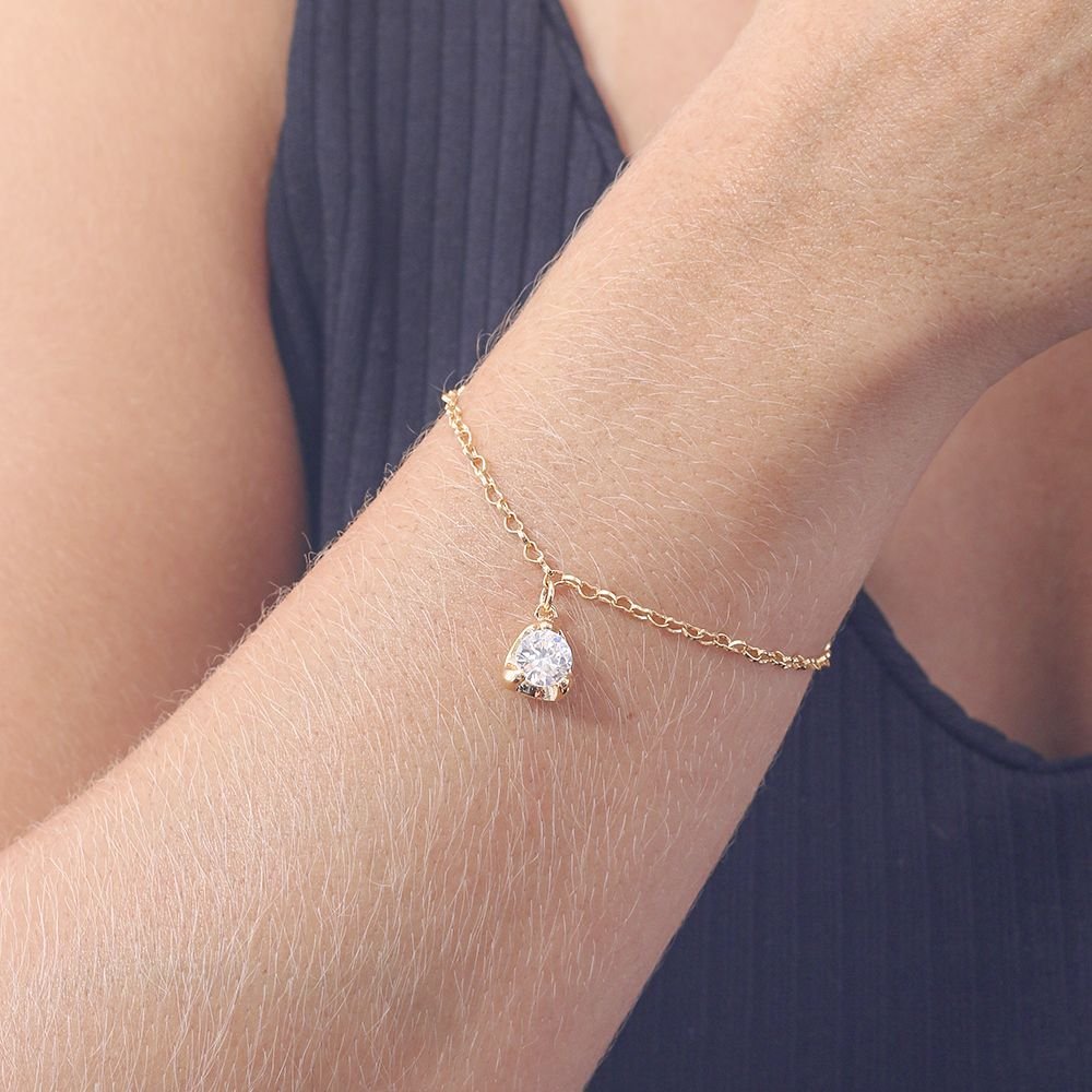 Pst-2984-Fo Pulseira Ponto De Luz Cristal.