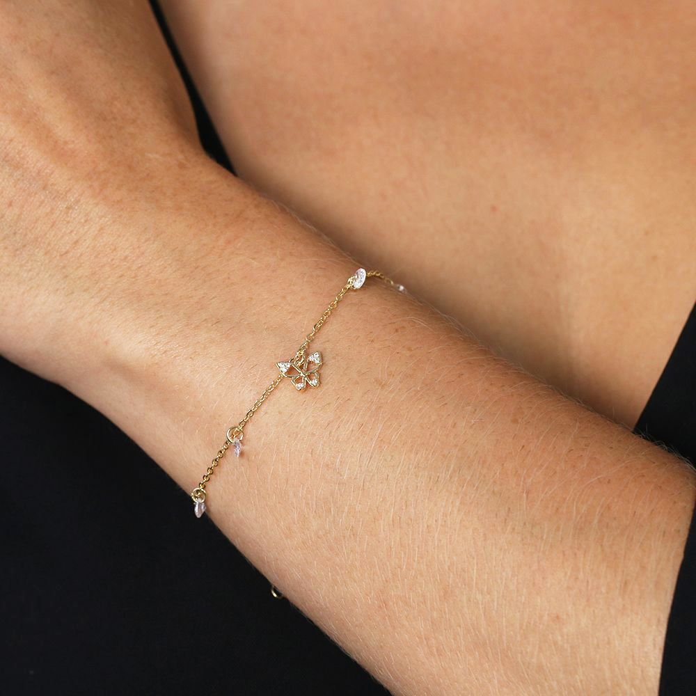 Pst-2994-Fo Pulseira De Borboleta E Zircônias Cristais.