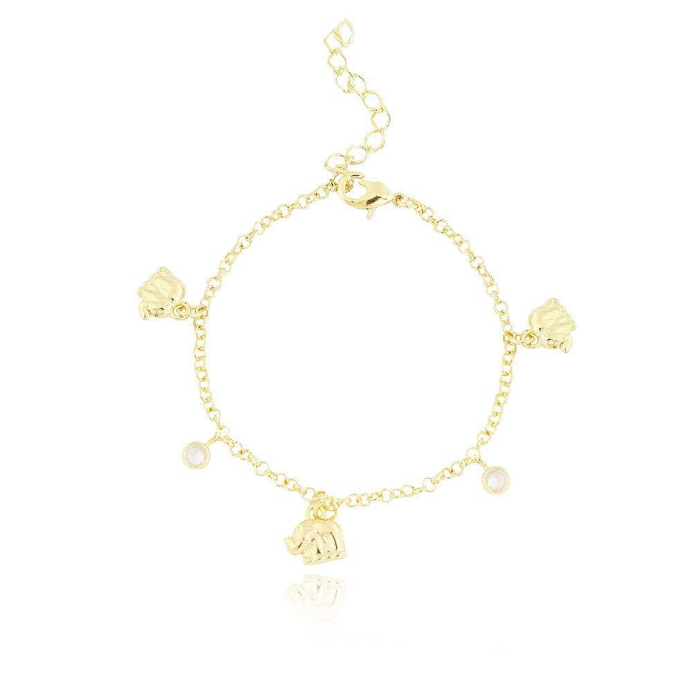 Pst-3020-Fo - Pulseira Elefantes E Zircônias